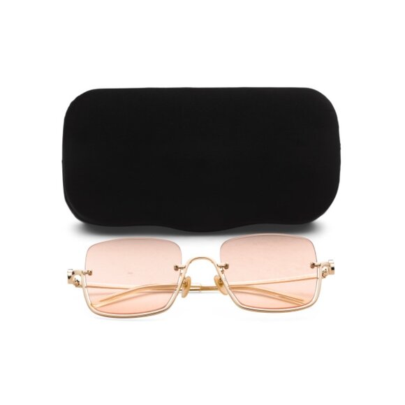 GUCCI Gold/Pink 54mm Square Sunglasses - Picture 1 of 2